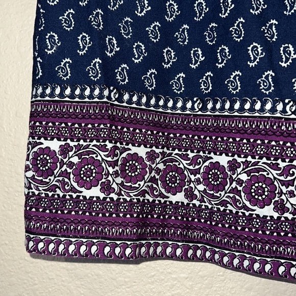 Women’s BASS cotton business casual classic paisley graphic side zip skirt sz 12 - Picture 2 of 5